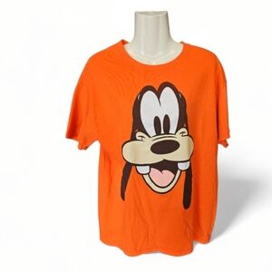Disney Goofy Orange T-Shirt Adult Large Size L Disney Franchise Character Theme